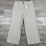 Rebecca Taylor  Striped Ivory Jean Wide Leg Crop Pants NWT Sz‎ 14 Photo 3