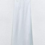 ZARA dress white midi ruffled satin lingerie inspired bodycon fitted wedding Photo 9