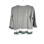 Brax Striped Grey Green Blue Ruffle Cuffed Crew Top 36 Cotton‎ Gray Size undefined Photo 7