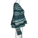 Free People  Through the Storm‎ Sweater Sea Blue Fair Isle Knit Long Sleeve Photo 1