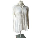 Ralph Lauren Denim & Supply Tunic Long Sleeve Mini Dress White Button Front, Med Photo 2