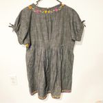 Free People Size XS Oaxaca Chambray Floral Embroidered Cotton Dress Photo 5