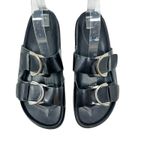 ZARA  Slide Sandals Buckles Double Strap Faux‎ Leather Black Size 41 US 10 Photo 1