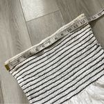 Vintage Strapless Top smocked striped ruffle crop womens White Black medium y2k Photo 2