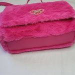 Juicy Couture Les's Get Cozy Crossbody Pink Flash Faux Fur Photo 12