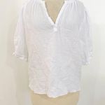 Joie  100% cotton gauze oversized top with pleated shoulders Photo 0