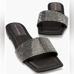 Good American New in box with bag  Crystal Crush black slide 8 8.5 flat Photo 1