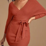 Lulus NEW LULU’S Modena Rust Brown Knit Dolman Sleeve Bodycon Sweater Dress size XS Photo 0