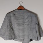 Studio I  28W Plaid Crop Bolero Crop Suit Jacket in Black White Photo 5