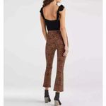 7 For All Mankind NWT Leopard-Print High-Rise Slim-Fit Kick Flare Jeans Photo 3