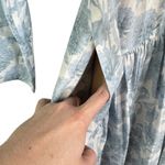 Vince NWT Large Dahlia Long-Sleeve Double VNeck Midi Dress Blue Floral Cut Out L Photo 5