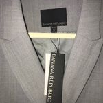 Banana Republic  Suit Jacket Double Breasted Grey/ Gray Sz 12P NWT Petite Photo 1