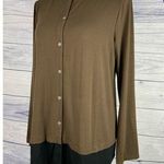 J.Jill Wearever Collection Jersey Knit Top Womens Sp Long Sleeve Brown Black Size undefined Photo 0