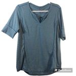 Marmot Blue Stripe Active Short Sleeve Top Size L Photo 0