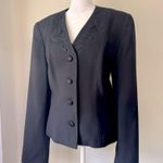 Laura Ashley Vintage Y2K Black Floral Embroidered Single Breasted Blazer Photo 1