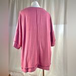 White Birch  Cotton Linen Hi Low 3/4 Sleeves Exposed Seam Fringe Woven Top 1X New Photo 2