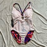 Catalina Vibrant Multicolor Women’s One Piece X-Back Tank Swimsuit, Royal Print Photo 2