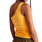 Anthropologie  Shirt Women Extra Small Yellow‎ Ribbed Knit One Shoulder Tank Top Photo 1