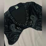 Lulumari  Black Velvet Crop Shrug with Silver Accents Photo 1