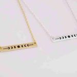Boutique NEW Moon Phase Necklace, White Gold Plated Photo 3