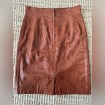 Escada Leather Skirt Size EU40 Margaretha Ley Back Zip Pencil Brown Leather Photo 2