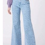 Wrangler ZOE ZEBRA FLARES raw hem high waisted western rodeo festival size 30 Photo 9