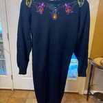 Women's Plain Jane Black Beaded Sweater Dress Size M Size L Photo 0