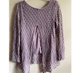 Capri shark bite hem textured purple shirt Sz M Purple Photo 1