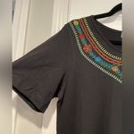 NWT La Cera Size S Black Short Sleeve Mini Dress Subdress Embroidered Floral Photo 2