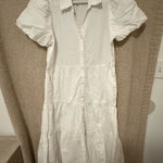 Elan  White Tiered Midi Dress Photo 0