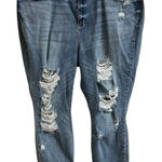 Judy Blue Size 24W Skinny Fit Distressed Bleach Splash Light Blue Jeans Stretch Photo 0