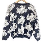 VTG 80s 90s Chunky Sweater Womens Medium Textured Whimsigoth Dark Cottagecore Black Photo 2