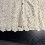 A Sweater Tale Cream Crochet Button Down Sweater XL Cotton V Photo 5