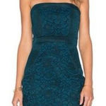 Lovers + Friends  Teal Black Lace Mesh Strapless Mini Dress - XS Photo 0