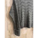 American Eagle  Women's Small  Gray Pointelle Knit Sweater Soft Cozy Boho Style Photo 11