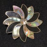 Alpaca Silver Mother of Pearl Inlay Star Brooch Photo 0