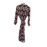 Women's Myra Bag Long Sleeve Dress L Burgundy Beige Butterfly Print Size L Photo 8