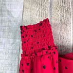 Maison Jules Size XXS Black & Red Long Sleeve Mock Neck Heart Print Blouse Photo 3