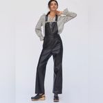 Avec Les Filles Vegan Leather Cargo Overalls black size large Photo 11