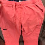 Koi Coral Scrub Pants with Navy Accents Pink Size M Photo 3