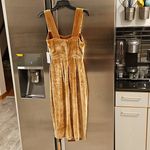 Reformation 💕💕 Emira Velvet Dress ~ Gold 2 NWT Photo 12