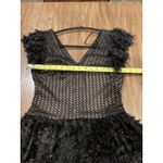 Tadashi Shoji  Sho Black Minx Flower Embellished Mini Dress 2 NWT SCHE24623S Photo 5