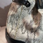 Jessica Simpson Handbag Large Black And White Vegan Croc Embossed Leather Photo 6