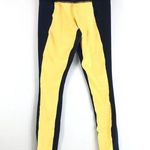 Lululemon Wunder Under Pant Color Blocked Burning Yellow Inkwell Navy Blue 2 Photo 0