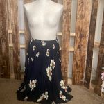 Vince Gardenia Floral-print pleated seamed midi skirt elastic waist pockets Sz S Photo 8