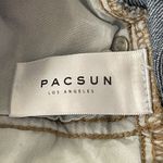 PacSun  SZ 25 Cropped Mom Jeans Mid-Rise Button-Fly Distressed Rips Light Wash Photo 8