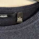 Quotation Women’s Navy Blue with Silver Stars Cashmere Crewneck Sweater Size M Photo 4