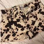 Cow Print Cowboy Jean Shorts Size 28 Photo 0