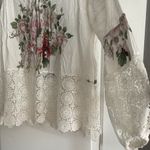 Tracy Reese  White floral printed lace blouse Photo 2