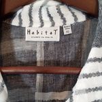 Habitat  Black and White Striped Button Up Blouse Linen Vacation Size XS Photo 1